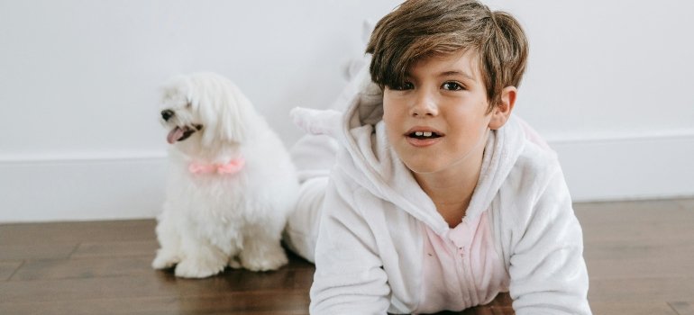 Why are families moving to West Chester Ohio? 1 Boy at home while families moving to West Chester