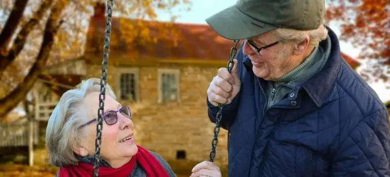 A happy and content elderly couple