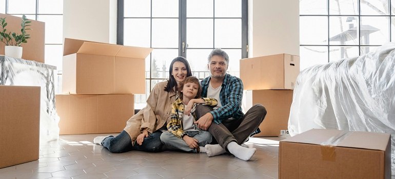 a family in a new home