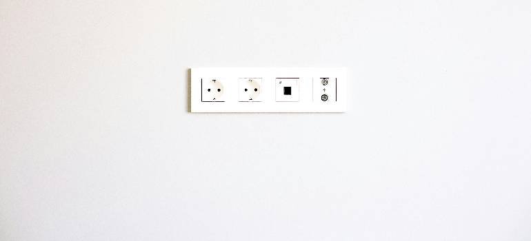 New home wall outlets ready for utilities setup