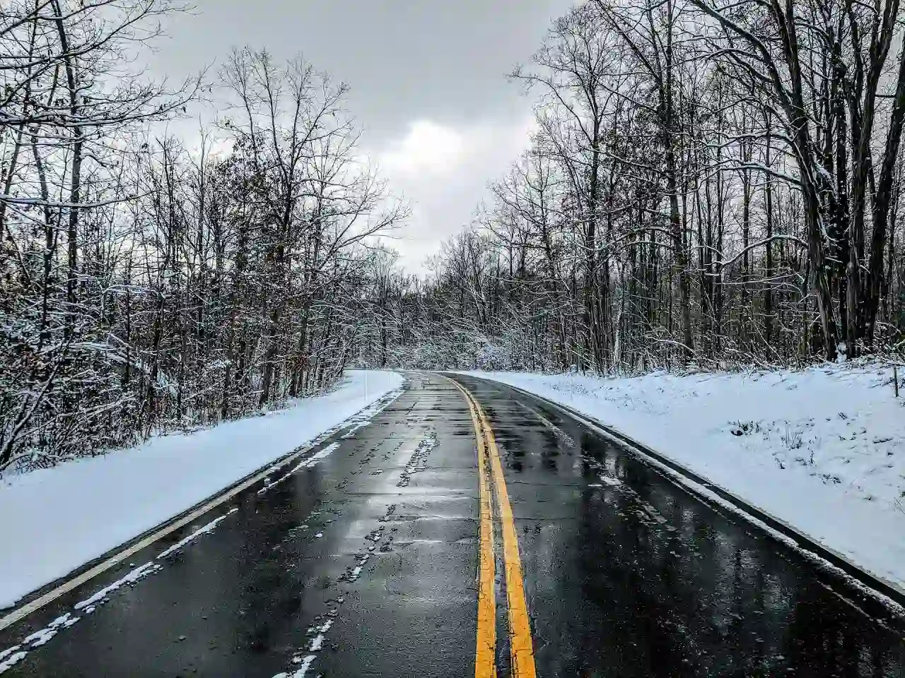 winter roads in Ohio