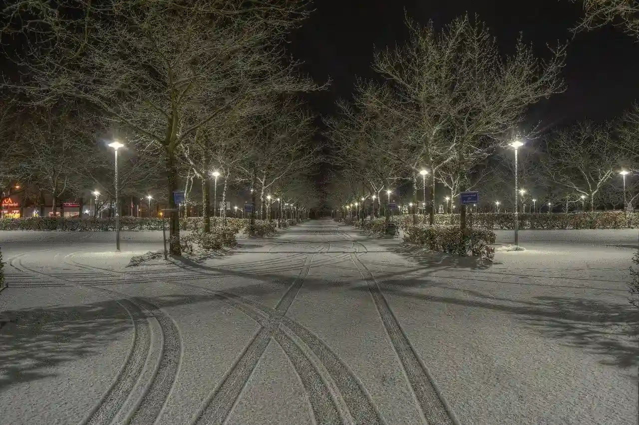 Nighttime on steep hills and icy streets