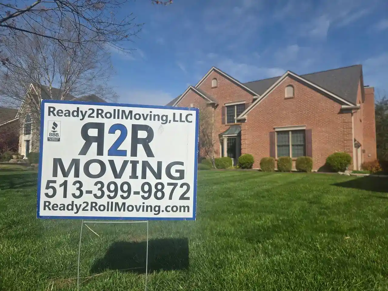 Ready2Roll sign in front of a new home