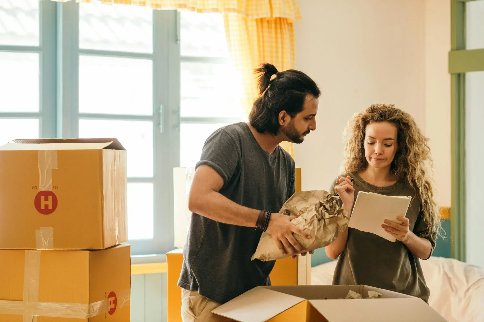 a couple getting ready for moving to Loveland Ohio