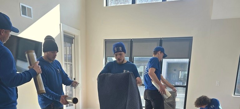 Montgomery Movers 2 Montgomery moving company crew protecting household furniture
