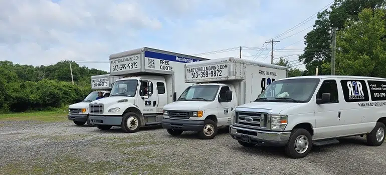Monroe moving company trucks ready for local moves